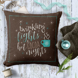 Cojín Decorativo Twinkling Lights Hot Cocoa Nights ID593