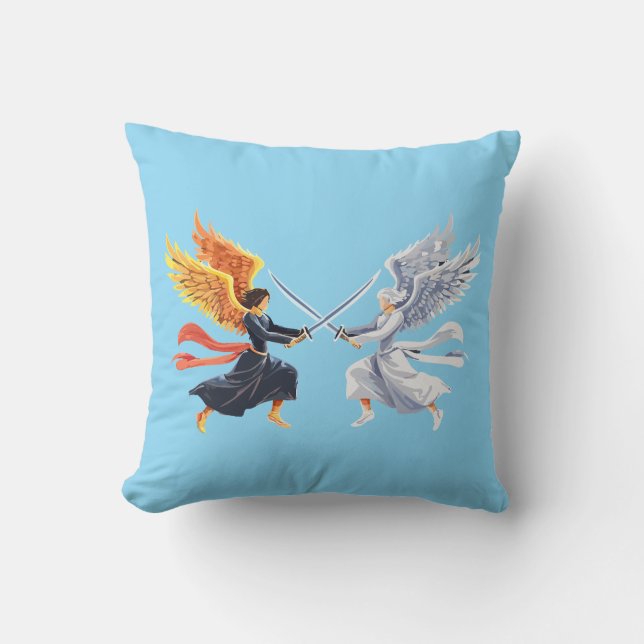 Cojín Decorativo Two Angel with large sword with open wings (Anverso)