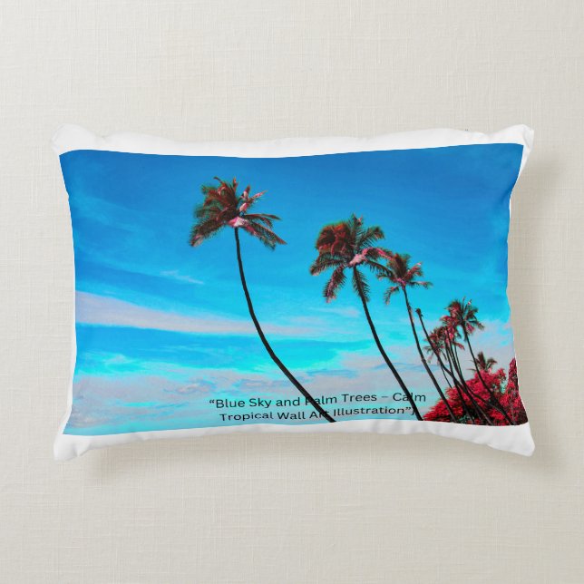 Cojín Decorativo Two Palm Trees Wall Art | Tropical Minimalist (Anverso)