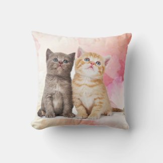 Cojín Decorativo Two Young Cats Cute Grey Kitten and Yellow Kitten