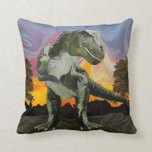 Cojín Decorativo Tyrannosaurus Rex en la hora crepuscular