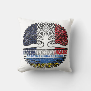 Cojín Decorativo Ucrania Bandera de árbol de Francia francesa ucran