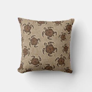 Cojín Decorativo Uhane Honu Hibiscus Batik Turtle Hawaiano