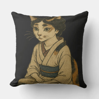 Cojín Decorativo Ukiyo-e style calico cat cover