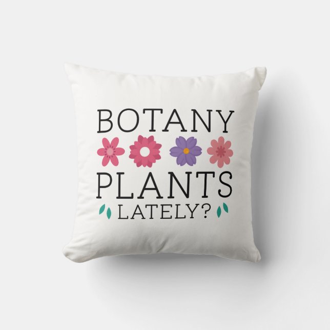 Cojín Decorativo Últimamente, plantas botánicas (Anverso)