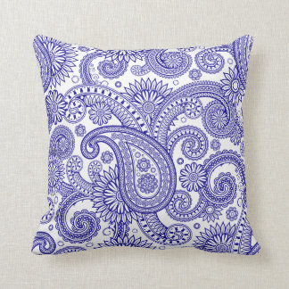 Cojín Decorativo Ultramarine Paisley Floral Swirl