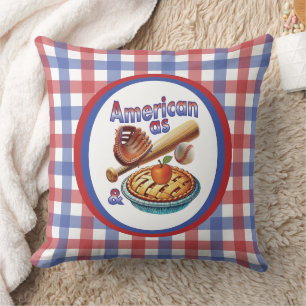 Cojín Decorativo Un americano divertido como el béisbol y el Apple