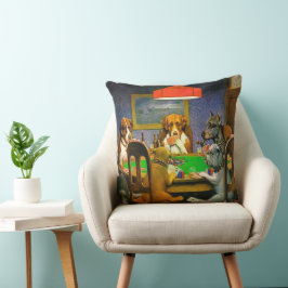 Cojín Decorativo Un amigo en necesidad Perros jugando póquer