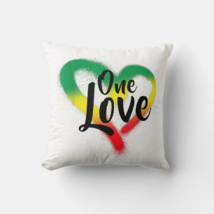 Cojín Decorativo Un amor, un corazón reggae vibes