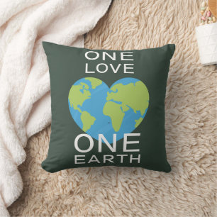 Cojín Decorativo Un amor una tierra, un día de la Tierra, salva nue