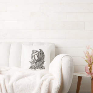 Cojín Decorativo Un ángel dormido en la piedra