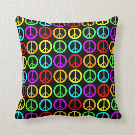 Cojín Decorativo Un arco iris de signos de la paz