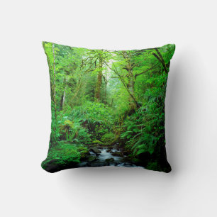 Cojín Decorativo Un arroyo en un bosque primario