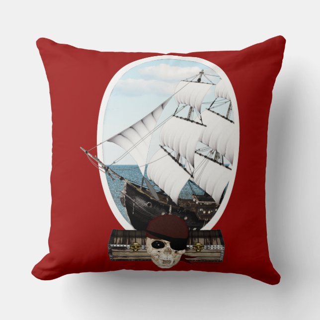 Cojín Decorativo Un barco pirata (Anverso)