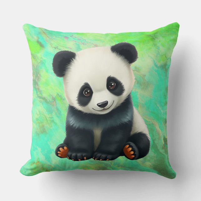Cojín Decorativo Un bebé panda adorable (Anverso)