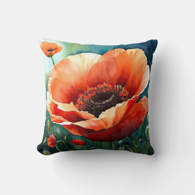 Cojín Decorativo Un beso de adormidera (Anverso)