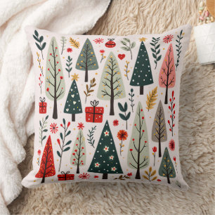 Cojín Decorativo Un bosque de árboles navideños maravilloso