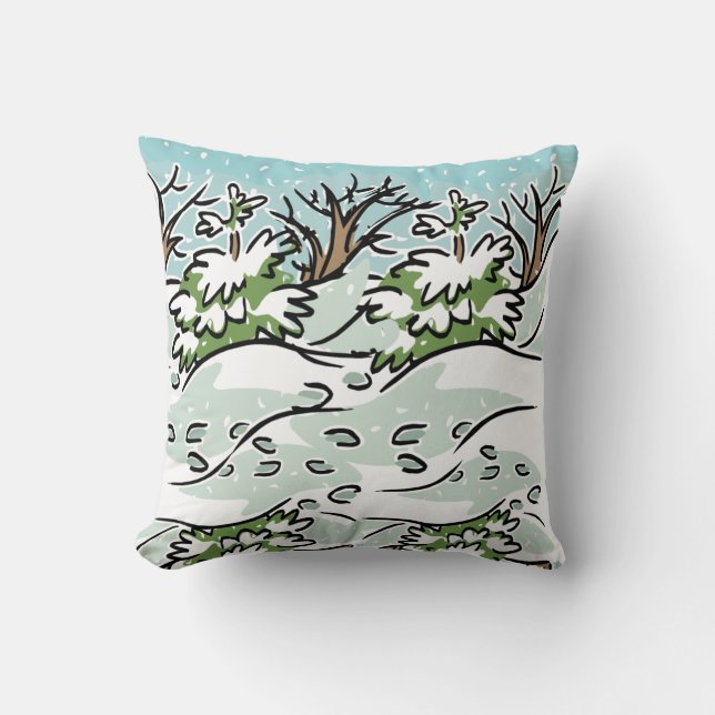 Cojín Decorativo Un bosque nevado - (Anverso)