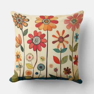 Cojín Decorativo Un cálido parche de Zinnia de terracota