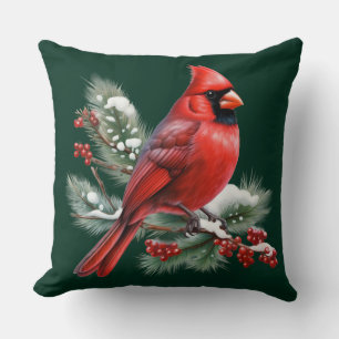 Cojín Decorativo Un cardenal rojo