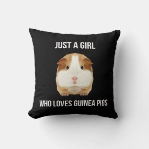 Cojín Decorativo Un cerdo guineano, un Chica, ama la rueda