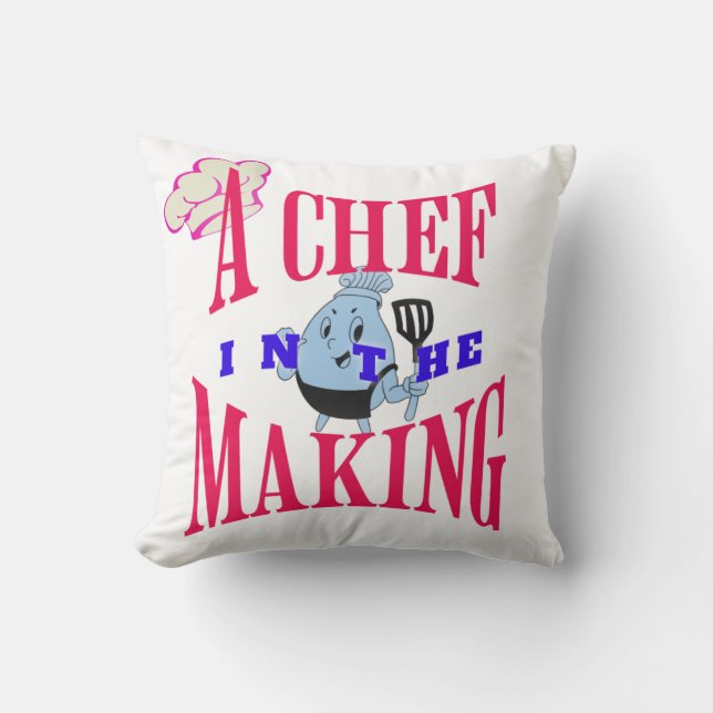 Cojín Decorativo Un chef en formación (Anverso)
