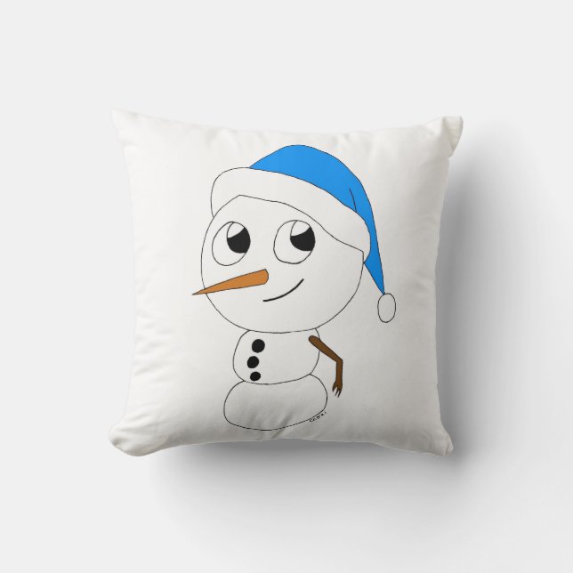 Cojín Decorativo un chibi snowman (Anverso)