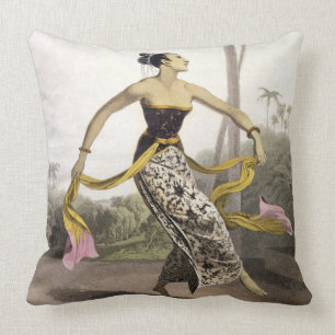 Cojín Decorativo Un chica de Ronggeng o de baile, platea 21 del