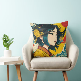 Cojín Decorativo Un Chica vietnamita en pleno auge