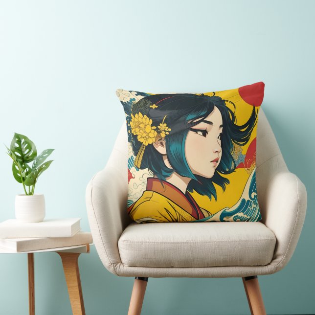 Cojín Decorativo Un Chica vietnamita en pleno auge (Silla)