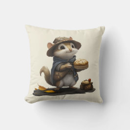 Cojín Decorativo Un Chipmunk fuera del viejo bloque