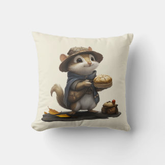 Cojín Decorativo Un Chipmunk fuera del viejo bloque