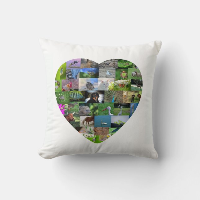Cojín Decorativo Un corazón para los animales (Anverso)