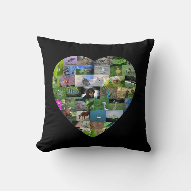 Cojín Decorativo Un corazón para los animales (Anverso)