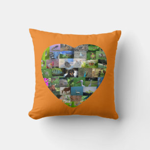 Cojín Decorativo Un corazón para los animales - en naranja