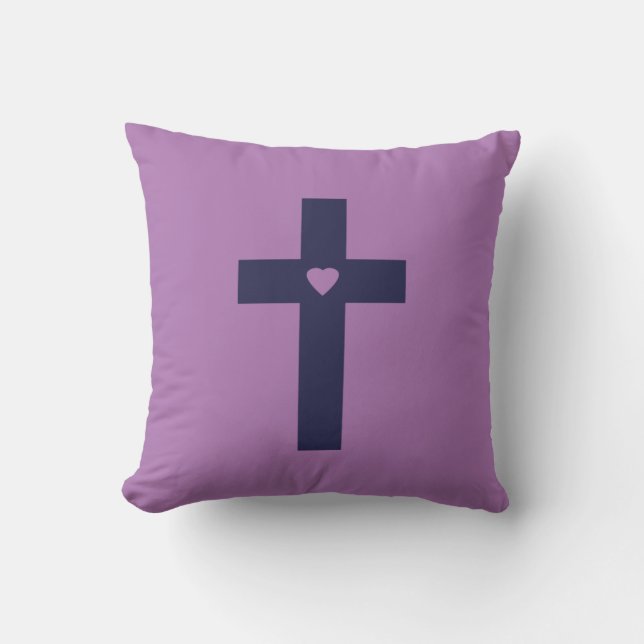 Cojín Decorativo Un Crucifijo con Corazón Arte de Amor Sagrado (Anverso)