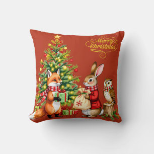 Cojín Decorativo Un cuento de Navidad en el bosque