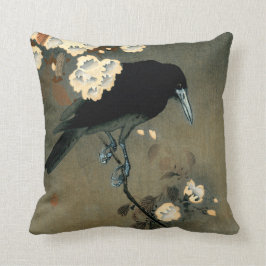 Cojín Decorativo Un cuervo y un flor por el vintage de Ohara Koson