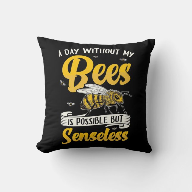 Cojín Decorativo Un día sin mis abejas (Anverso)