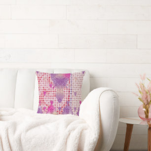 Cojín Decorativo un diseño de fondo morado con puntos