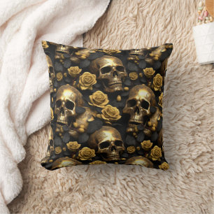 Cojín Decorativo Un diseño de la serie Una Calavera y Rosas 8