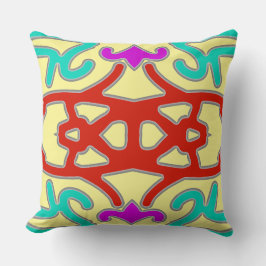 Cojín Decorativo Un diseño de tejido clásico vibrante y colorido