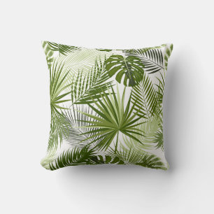 Cojín Decorativo un estampado de hoja exuberante y tropical
