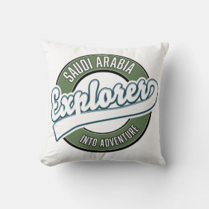 Cojín Decorativo Un explorador de Arabia Saudita en el logo de la a