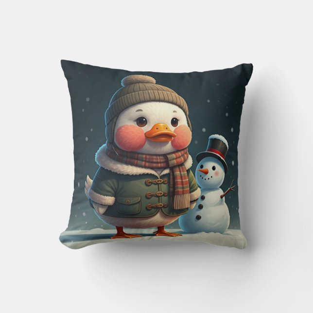 Cojín Decorativo Un feliz pato bebé (Anverso)
