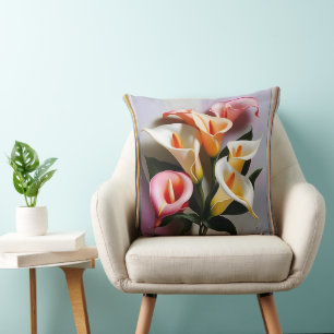 Cojín Decorativo Un Florecimiento De Calla Lilies En Colores Pastel