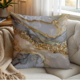 Cojín Decorativo Un fondo de mármol blanco y oro lujoso