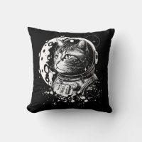 Un gatito espacial con luna. Gato astronauta