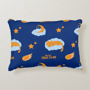 Cojín Decorativo Un gato dormido en la nube, dulces sueños