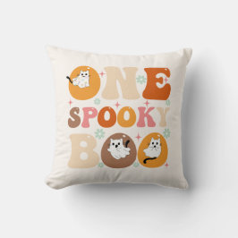 Cojín Decorativo Un Gato Fantasma de Halloween Groovy y Espeluznant